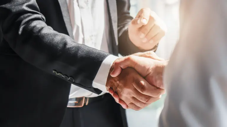 Two people shaking hands