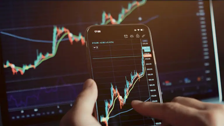 screen showing share price evolution